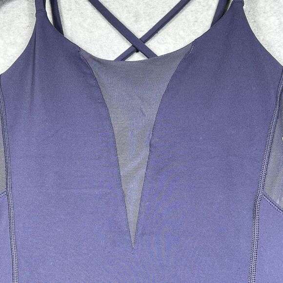 Lululemon Strappy Tank Top Size 8 Deep Purple Lightweight Mesh Sleeveless - Picture 3 of 13